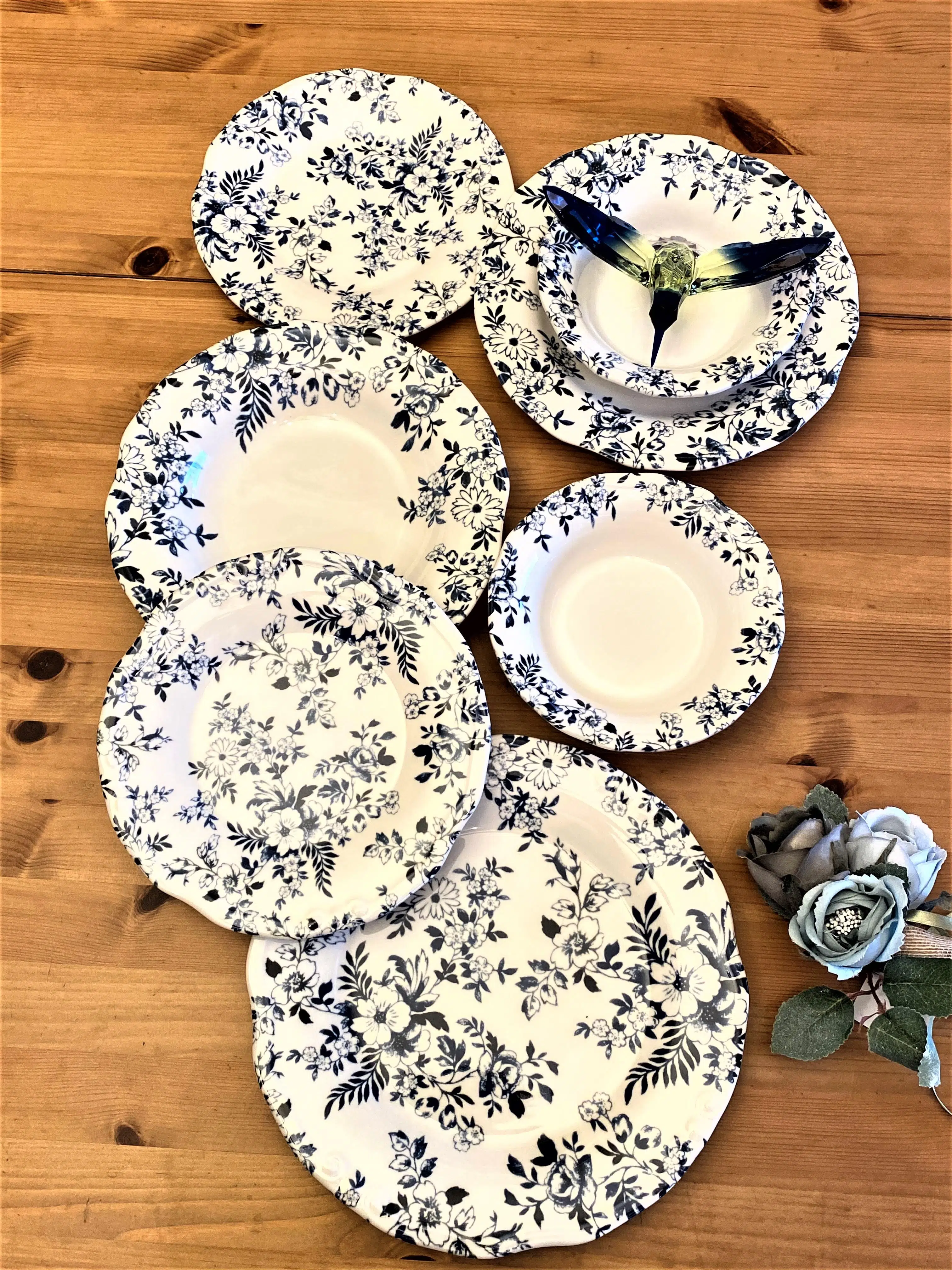 Prs 130 Blue Flowers 24 Parça Yemek Takımı