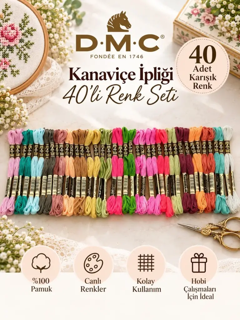 40 Adet Mouline Goblen İp Seti