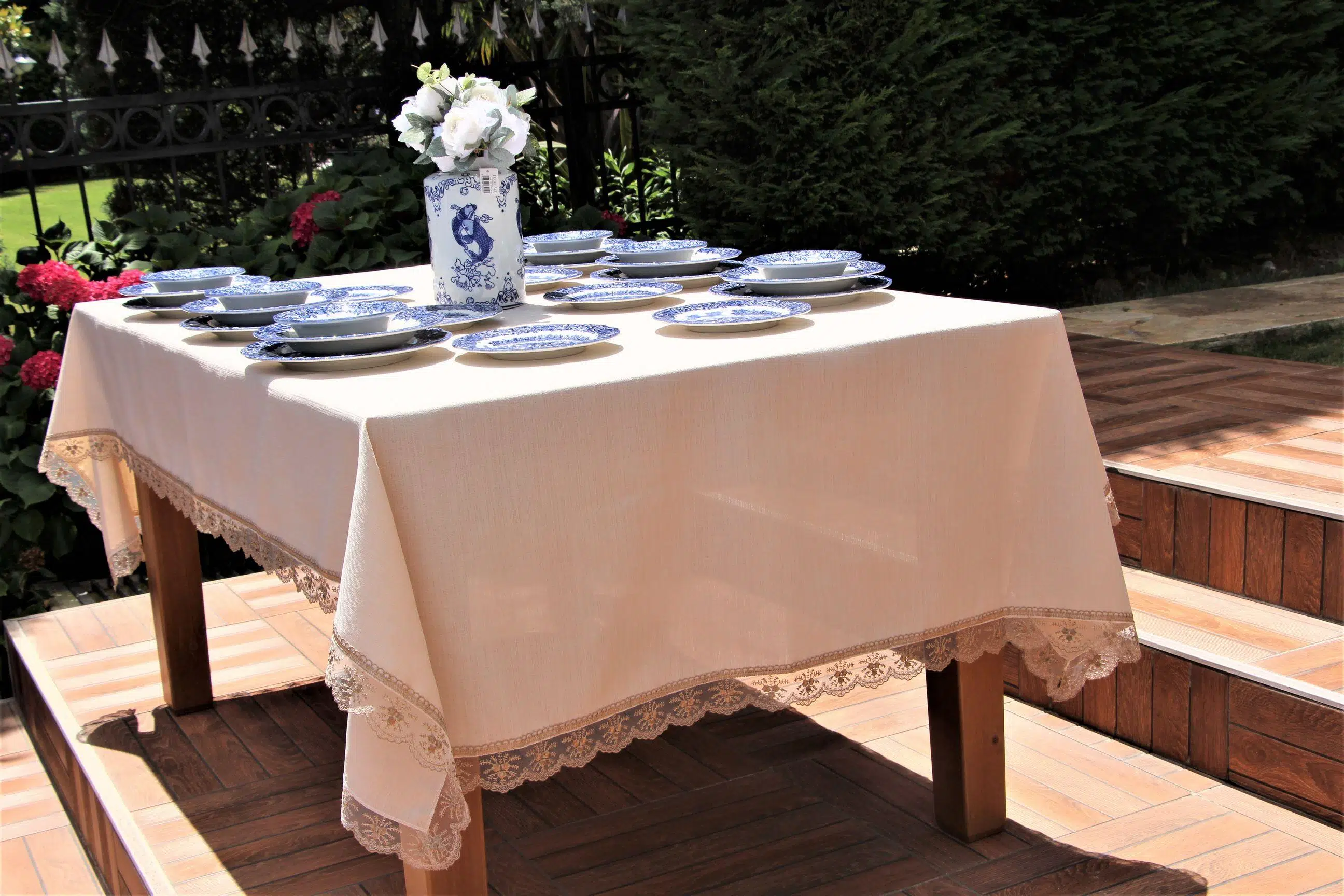 Lady Cappuccino Keten Dikdörtgen Masa Örtüsü