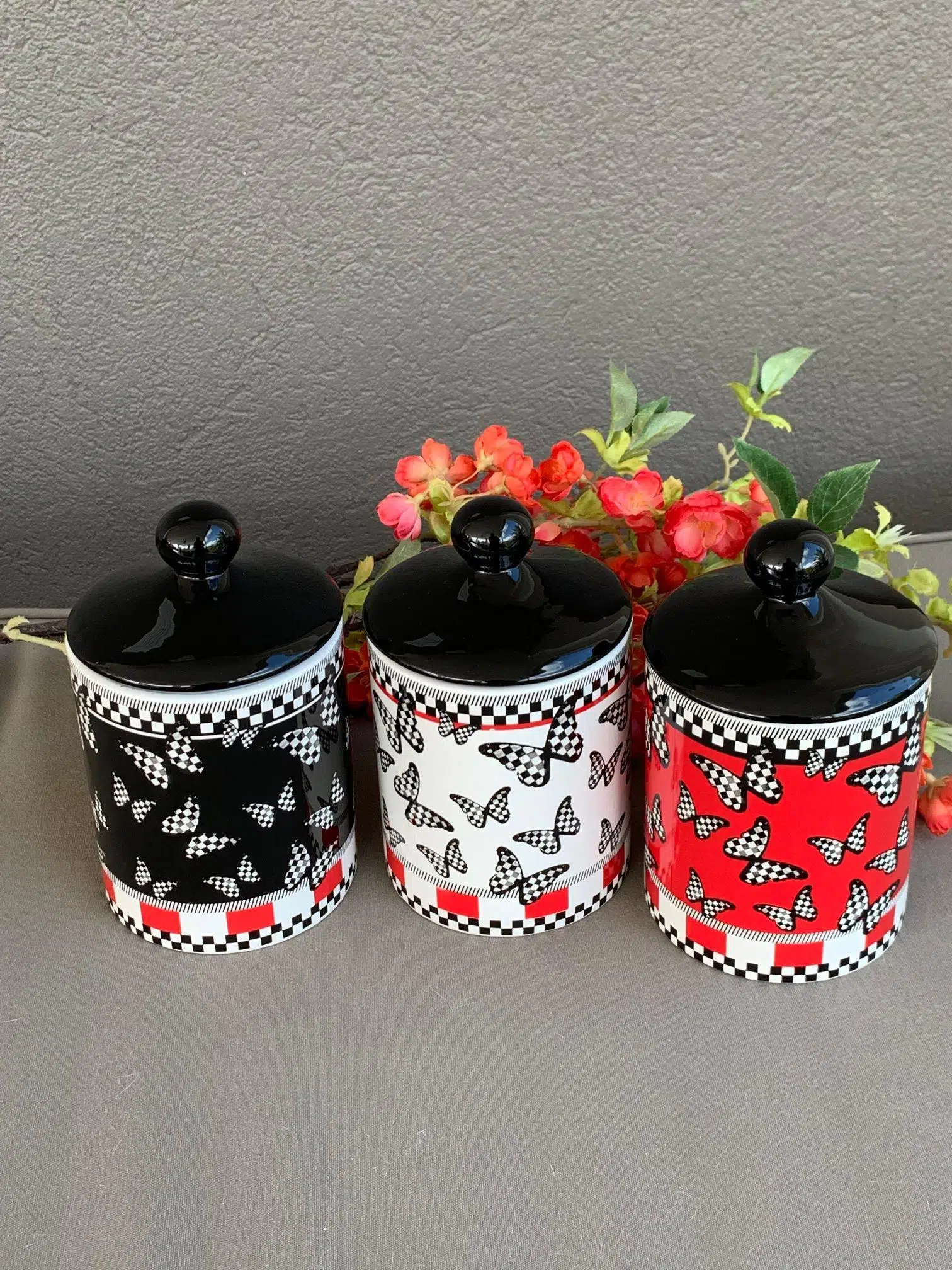 Lyfc 218 Butterfly 3 Lü Seramik Baharat Takımı