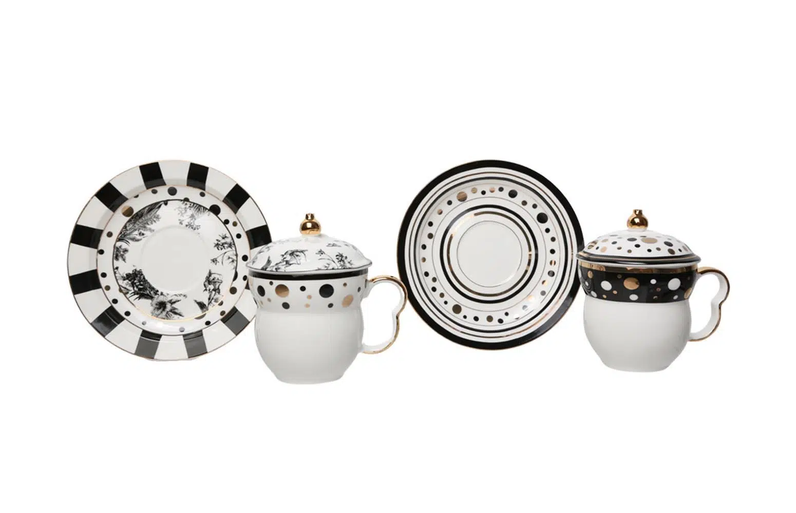 LYHD 387 Milana Bone 6LI Kapaklı Fincan Seti