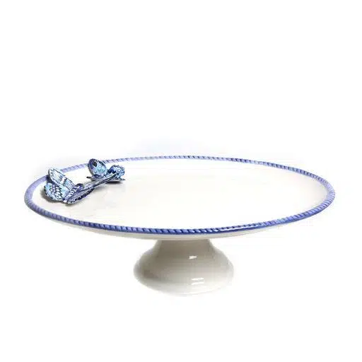 Lyla 108 Mavi Kelebekli Oval Sunum Tabağı
