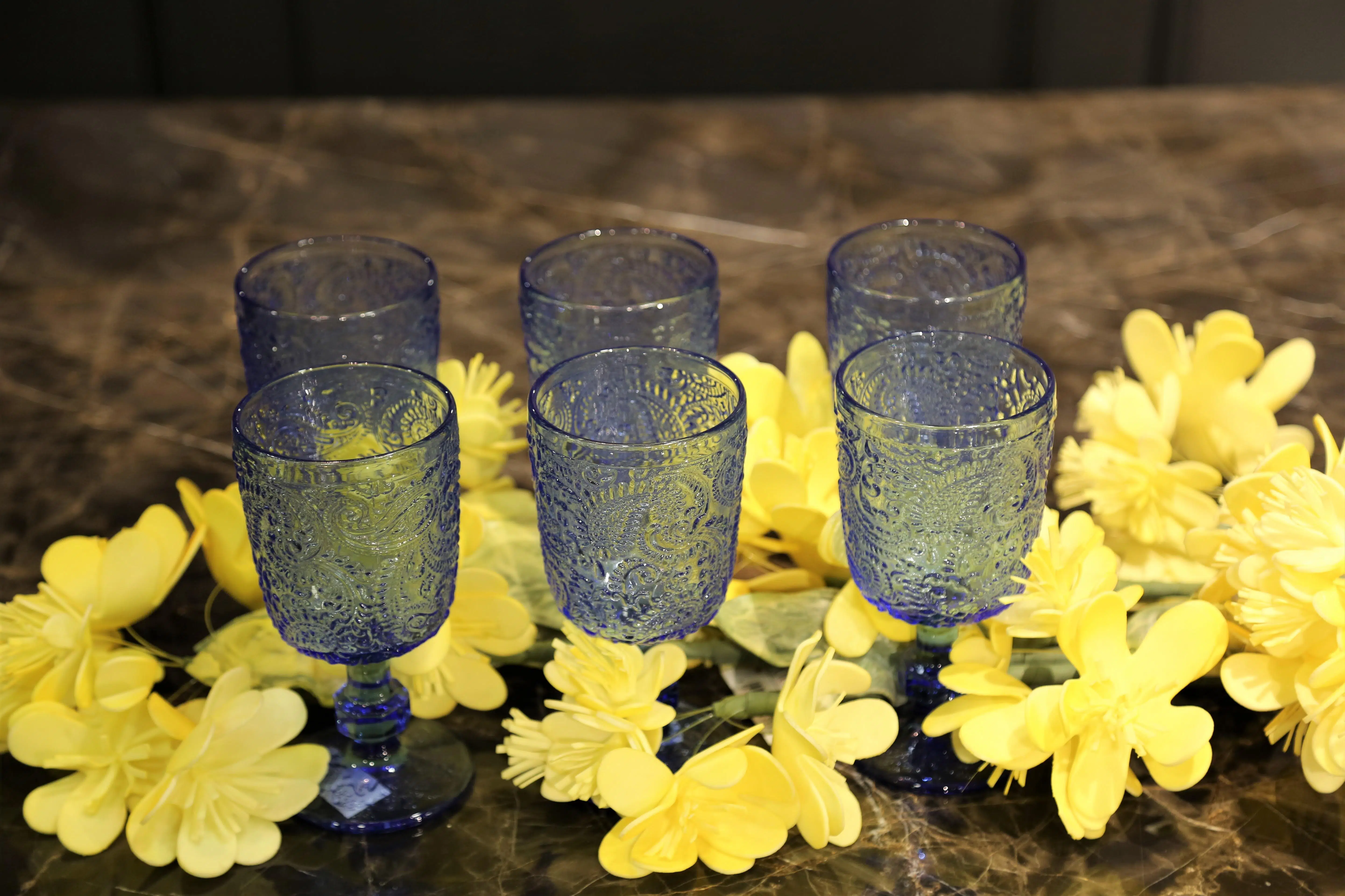 LYSO 025 Royal Blue 6LI Cam Kadeh Seti