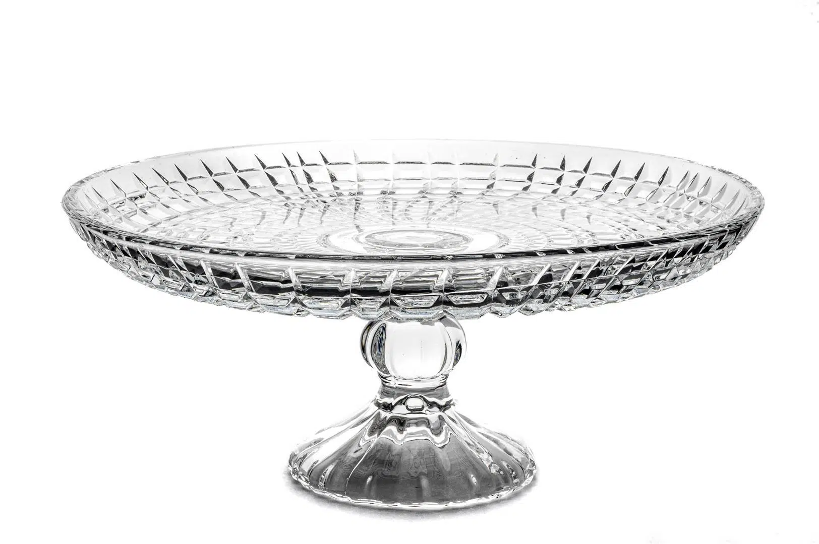 P281.370350 Yuvarlak Ayaklı Cam Servis Tabak 30x30x13cm