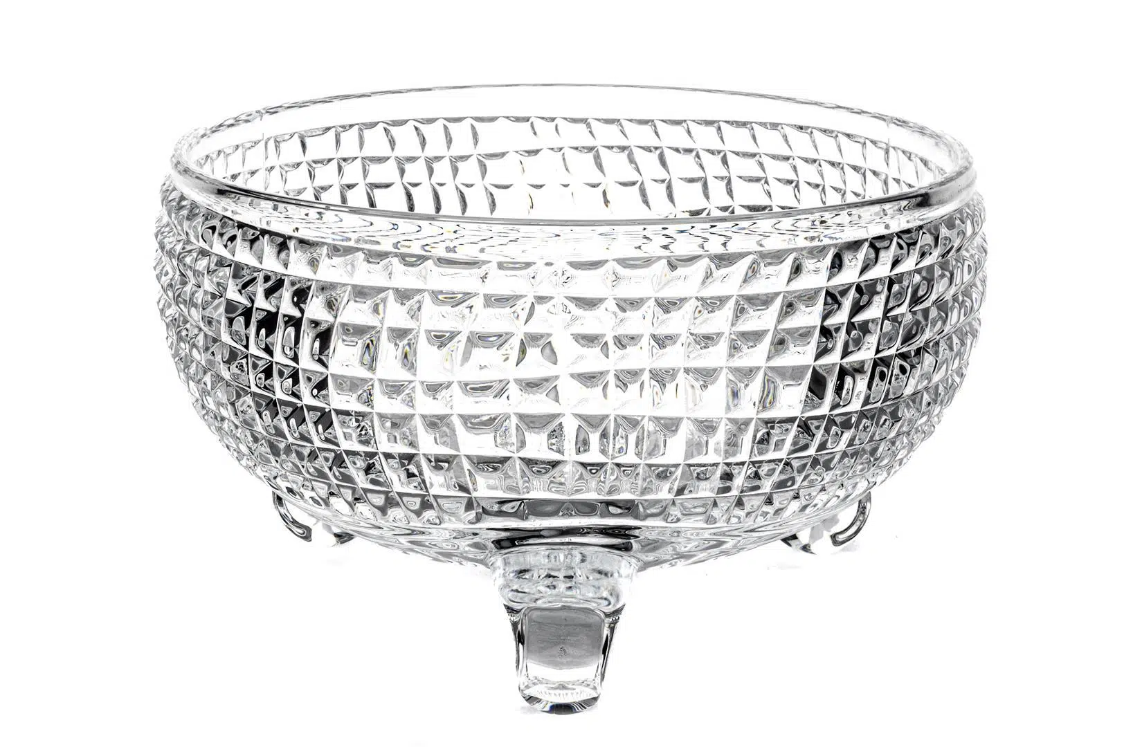 P281.370381 Yuvarlak Ayaklı Cam Kase 23x23x14cm