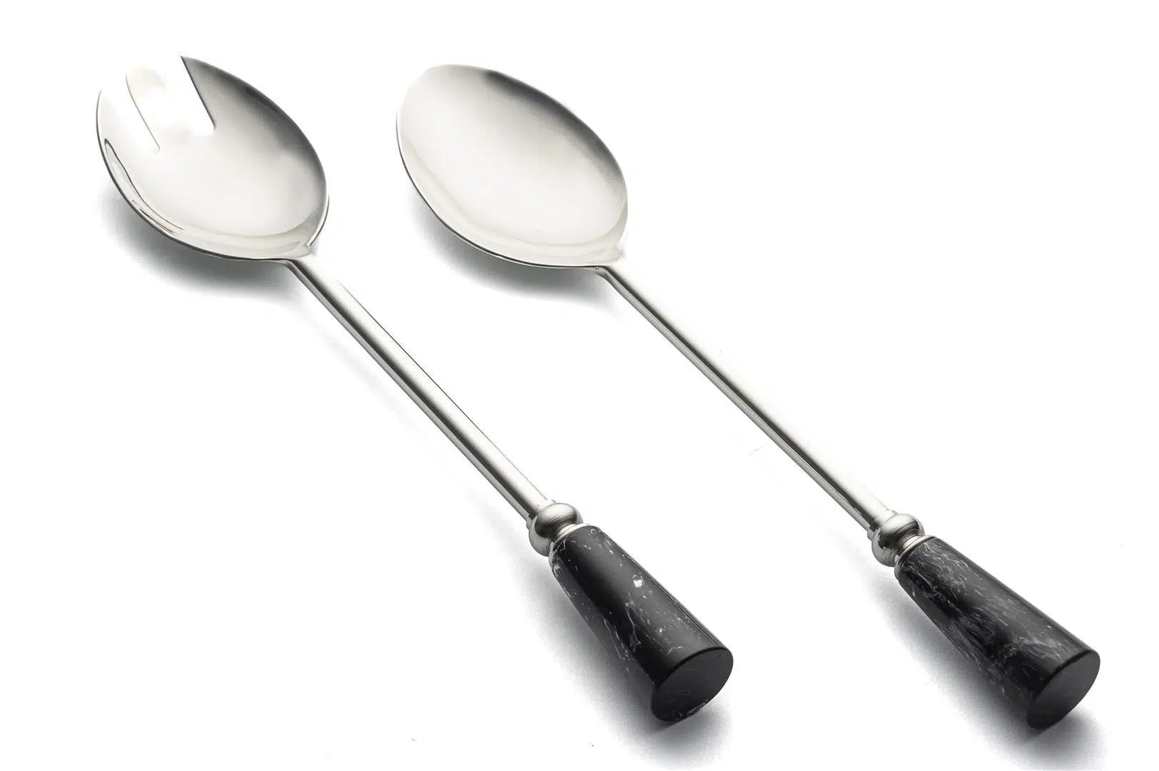 P327.341770 Gümüş Siyah 2li Salata Servis Seti
