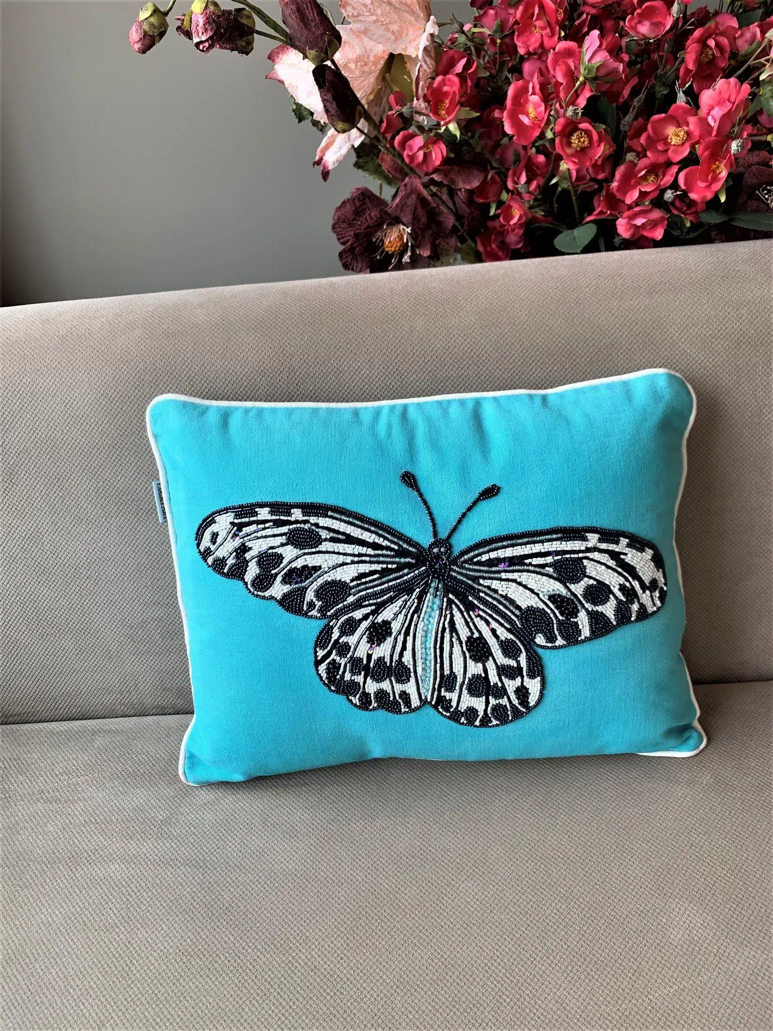 PQ 001 Mavi Kelebek Yastık