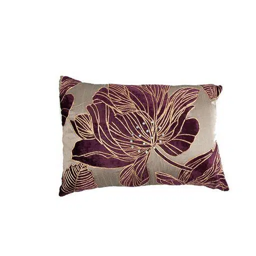 VZ 007 Bordo Çiçek Desenli Yastık