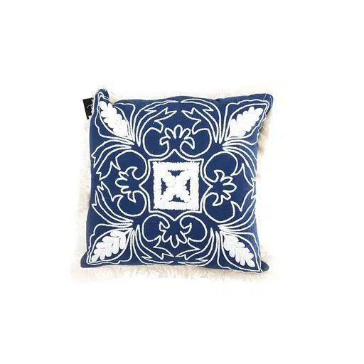 VZ 014 Lacivert Yaprak Desenli Yastık